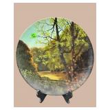 HAND PAINTED ON PORCELAIN ANTIQUE PLATE