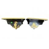 PR OF HAND PAINTED ORIENTAL DESIGN WALL SHELVES