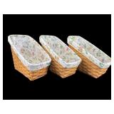 3 LONGABERGER MAGAZINE BASKETS