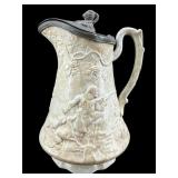 ANTIQUE STAFFORDSHIRE JUG HUNTING SCENE PITCHER