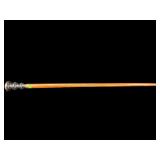 WOODEN AND METAL WALKING CANE WITH COMPASS