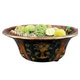 DECORATIVE FOOTED CENTER BOWL WITH CONTENTS