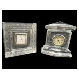 2 PC LOT WATERFORD CRYSTAL SMALL QUARTZ DESK