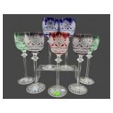 LOT OF 7 GODINGER CRYSTAL BOHEMIAN CUT TO CLEAR