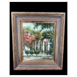 OIL ON CANVAS GERDEN SCENE