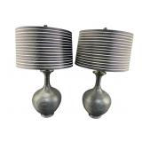 PR OF DECORATIVE TABLE LAMPS WITH SHADES