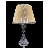 LARGE WOOD CARVED DECORATIVE TABLE LAMP