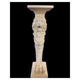 TALL PLASTER LION PEDESTAL