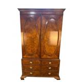 MAHOGANY BURLED 2 PC LINEN PRESS