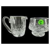 2 PC WATERFORD CRYSTAL LISMORE CREAMER & SUGAR