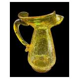 KANAWHA GLASS GLOWING AMBER CRACKLE MINIATURE
