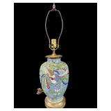 LARGE ORIENTAL IRIDESCENT MORIAGE PORCELAIN TABLE