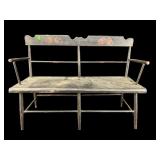 ANTIQUE PAINT DECORATED PA DUTCH CHILDS BENCH