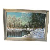 WINTER LANSCAPE OIL ON CANVAS