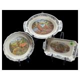 3 PCS QUEENS CHINA QUINTESSENTIAL GAME DISHES
