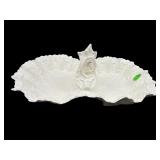 ANTIQUE ITALIAN WHITE PORCELAIN SERVING DISH