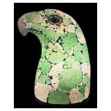 LARGE GREEN MOSAIC TILE EAGLE HEAD LAMP