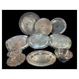 MISC LOT OF SILVER PLATE SERVING DISHES