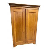 18TH CENT. PEGGED HEART PINE 2 DOOR CUPBOARD