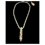 PLATINUM RARE UNHEATED SAPPHIRE & DIAMOND NECKLACE