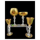 LOT OF 4 BAYEL BACCHANTE GOLD NUDE FRANCE STEMS