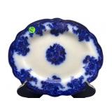 ANTIQUE FLOW BLUE SERVING PLATE