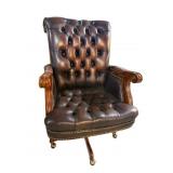 SEVEN SEAS TUFTED LEATHER OFFICE CHAIR