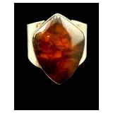 DESIGNER JAY KING STERLING MODERNIST BALTIC AMBER;