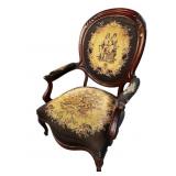 VICTORIAN CAMEO BACK ARM CHAIR