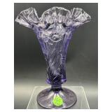 FENTON AMETHYST DAFFODIL VASE