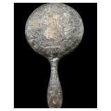 ANTIQUE WEIGHTED STERLING SILVER DRESSER MIRROR