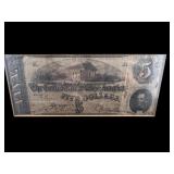 1863 $5 RICHMOND CONFEDERATE NOTE FRAMED