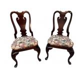 2 TREPID FOOT QUEEN ANNE SIDE CHAIRS