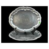 PR OF LARGE WILTON PEWTER SERVING TRAYS