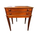 WALNUT 2 DRAWER SPOOL CABINET ON LEGS