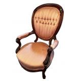 WALNUT VICTORIAN CAMEO BACK GENTLEMANS CHAIR