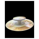 HAND PAINTED R S GERMANY FLORAL 2 TIER SERVING