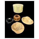 4 PC LOT OF WESTERN HATS AND FUR HATS
