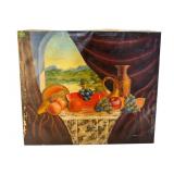 VIOLA JK FRUIT STILL LIFE OIL ON CANVAS
