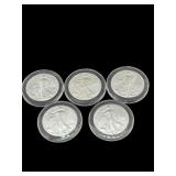 5 2021 TYPE II 1 OUNCE UNC SILVER EAGLES