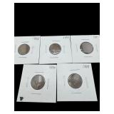 LOT OF 5 INDIAN HEAD PENNIES