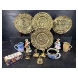 FIGURINES, BRASS, POTTERY LOT