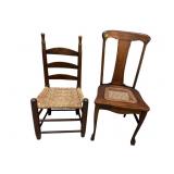 LOT OF 2 ANTIQUE CHAIRS