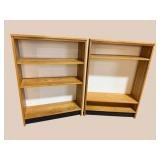 2 OAK OPEN BOOKCASES