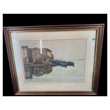 DE FRANCISCO BOAT SCENE LITHOGRAPH