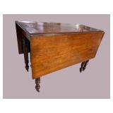 19TH CENTURY CIVIL WAR PERIOD WALNUT GATELEG TABLE