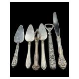 6 PIECE STERLING HANDLE BOTTLE OPENERS KNIVES