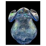 FENTON TWILIGHT BLUE CRACKLE IRIDESCENT CARNIVAL