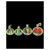 BEZELED COLORIZED 4 SILVER COINS
