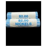 2 FULL ROLLS KEEL BOAT JEFFERSON NICKELS